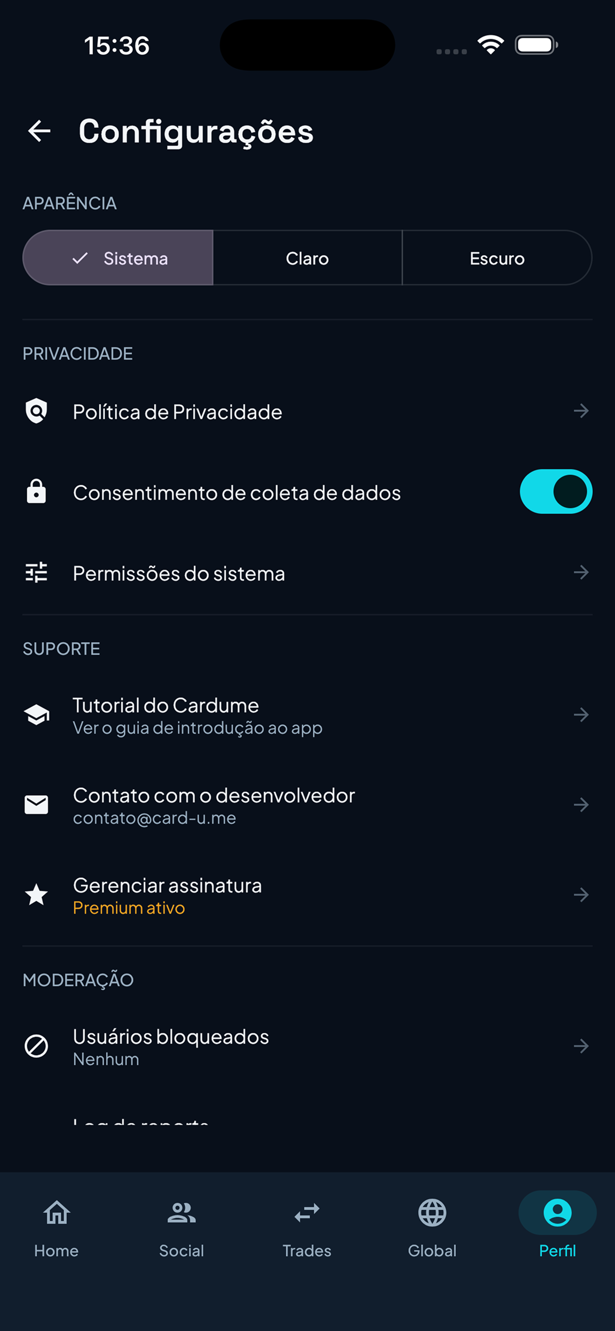 Configurações