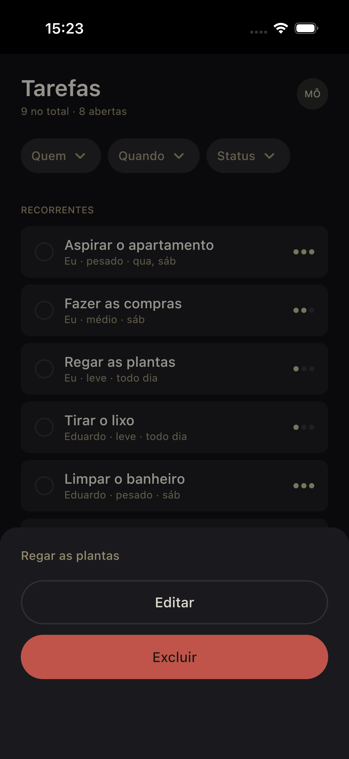 Lista de tarefas