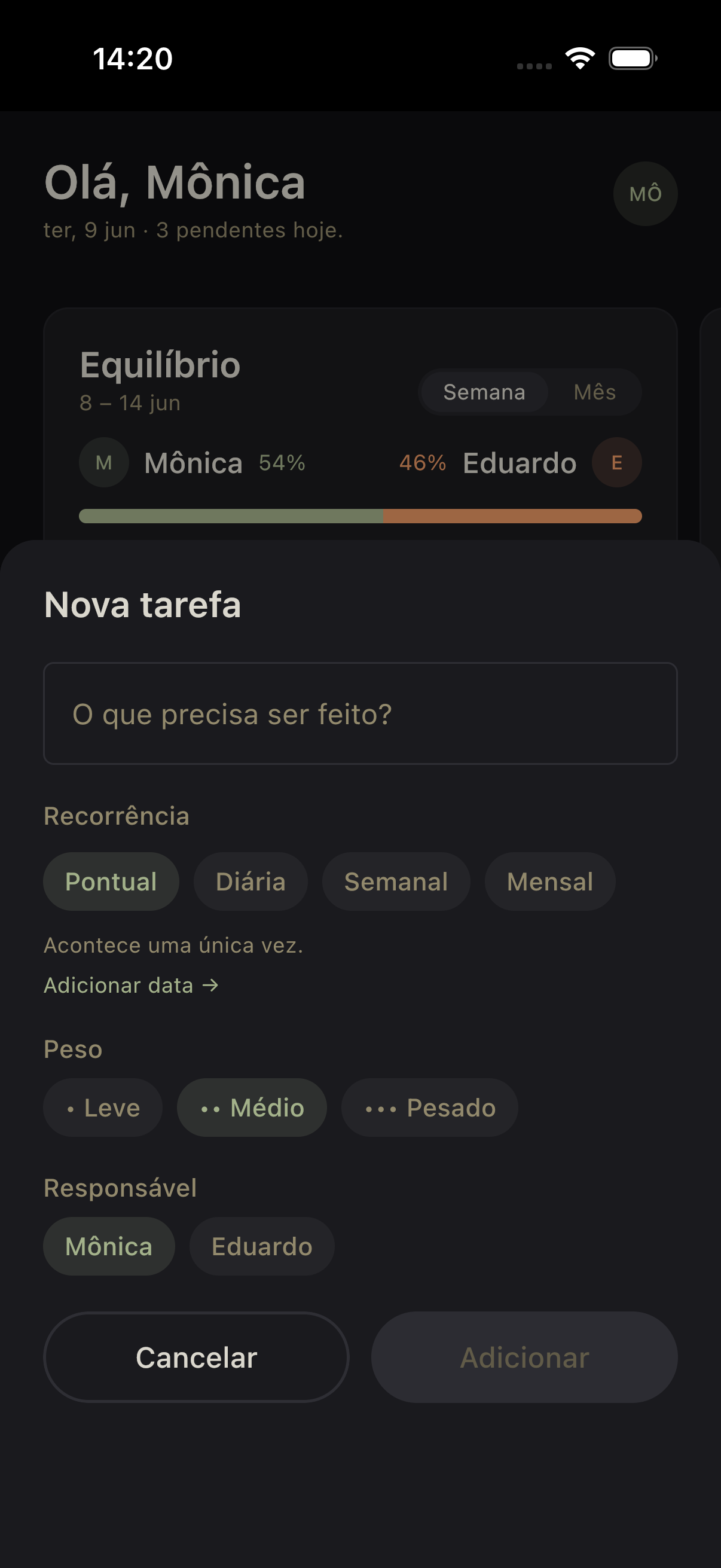 Nova tarefa
